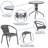 28'' Round Glass Table with Rattan Edging and 4 Rattan Stack Chairs-1638490627