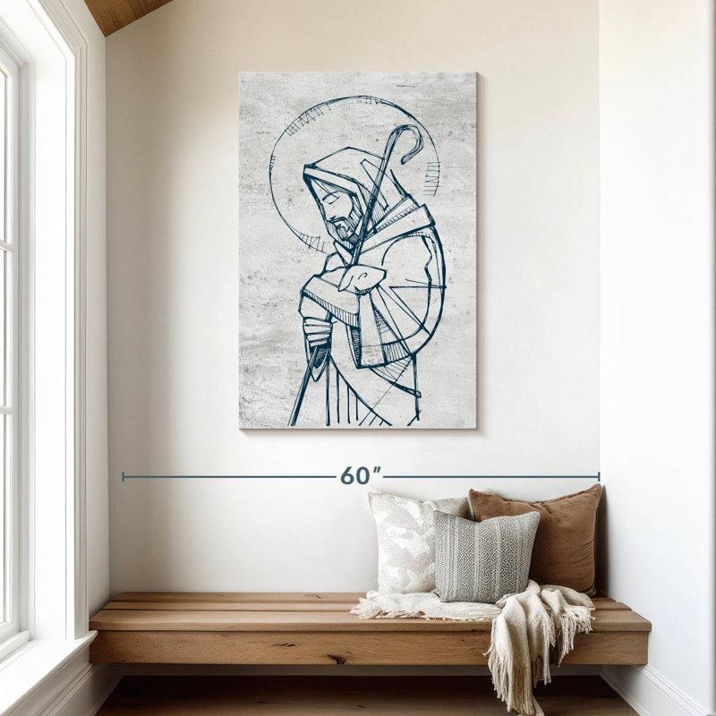 Adella Jésus, le bon berger, H 45 po x l 30 po