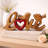 Handmade Sculpture of Love Word with Two Birds and Love Symbol Valentines Decor Wooden Art for Home Decor