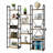 67" Tall Triple Wide 5-Tier Industrial Bookshelf with 14 Open Shelves, 4 Bonus Hooks, and Adjustable Feet for Large Storage in Living Room or Office