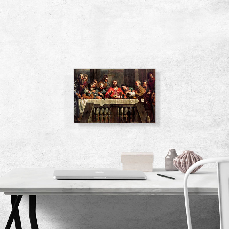 La Cène - reproduction d'art sur toile tendue, H 12 po x l 18 po x P 0,75 po