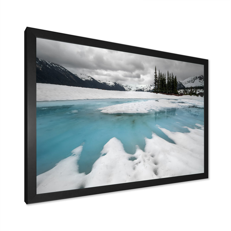 Photo de lac d'hiver, Toile avec cadre noir, H 8 po x l 12 po x P 0,1 po