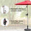 Parasol d'extérieur 7,5 pi, rouge brique, résistant à l'eau, 6 baleines solides, manivelle inclinable pratique et lisse pour terrasse de jardin