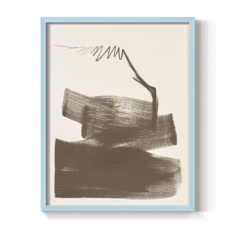 Half Full I Framed Print - Solid Wood, 11" H x 9" W, Blue