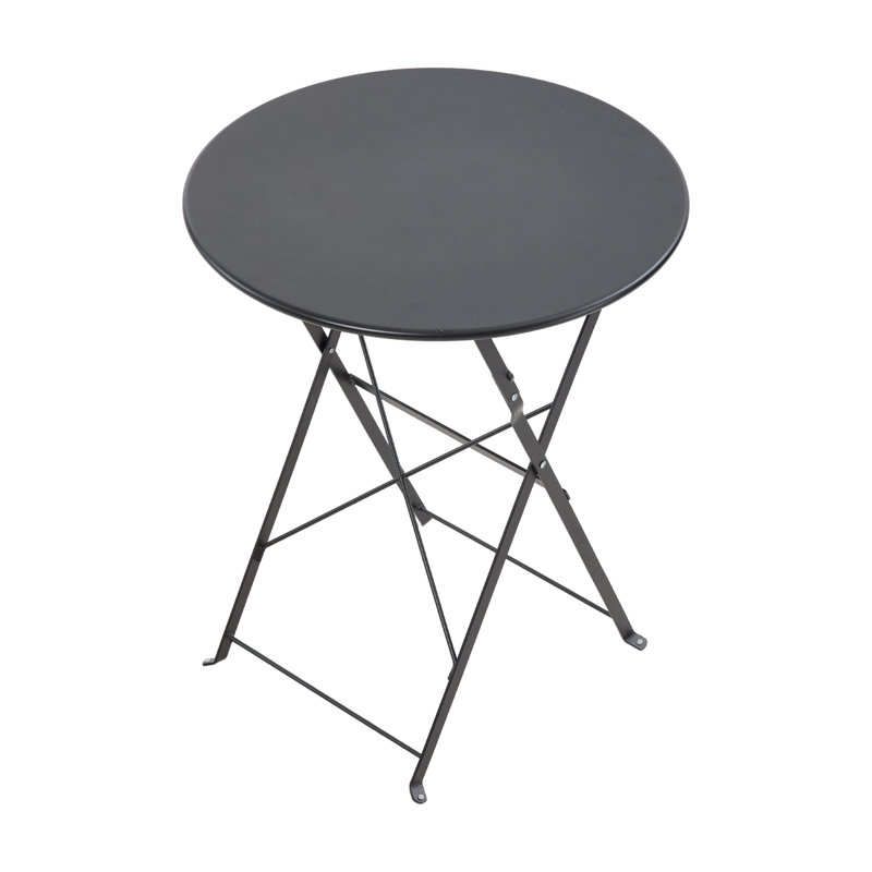3-Piece Outdoor Folding Bistro Set, Black