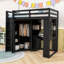 Lit mezzanine simple avec garde-robe et bureau intégrés, échelle-175133