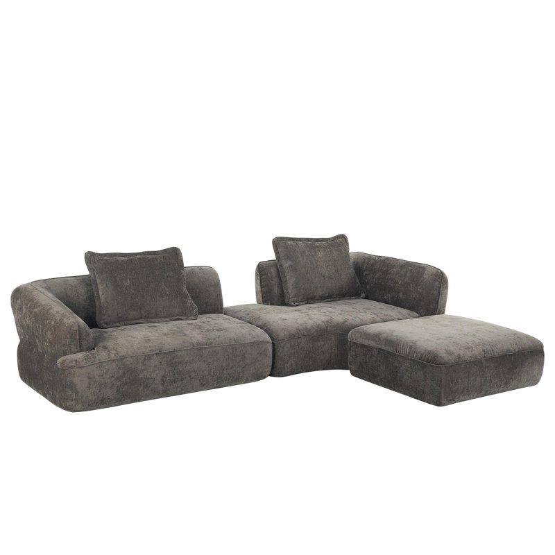 Canapé modulaire compressé, Marron foncé