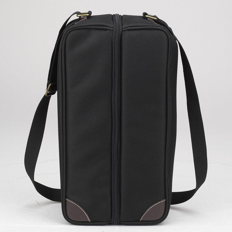 Black Stainless Steel Travel Coffee Tote for 2 with Vacuum Flask and Cups