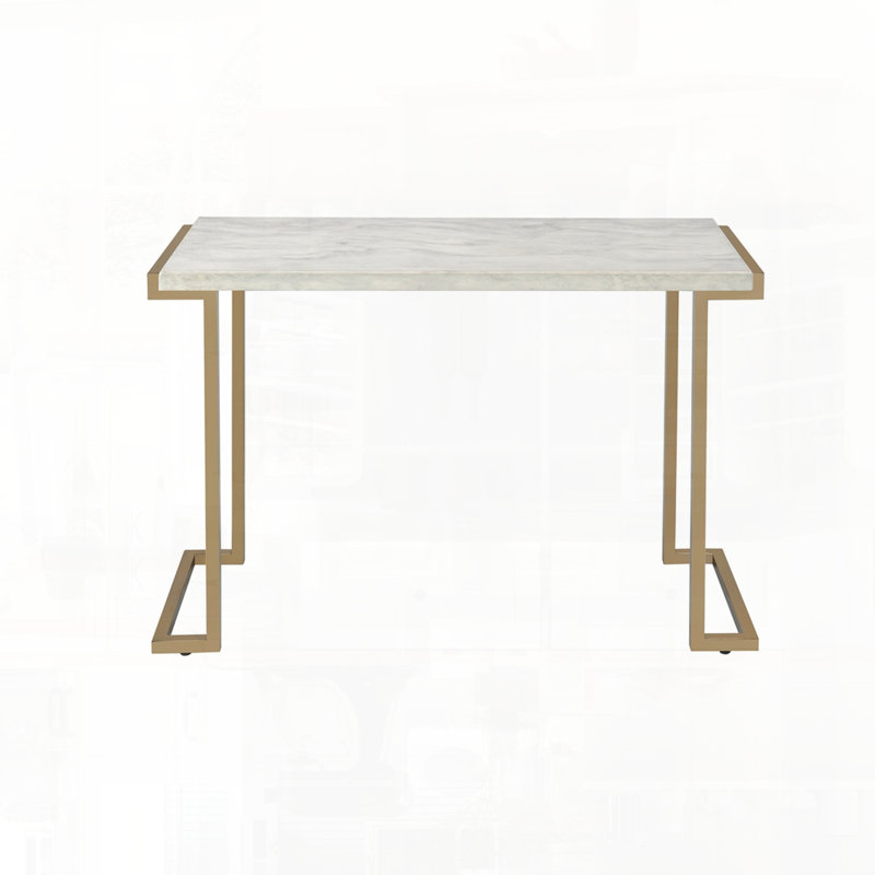 Table de canapé avec base moderne à lignes ouvertes et plateau simple