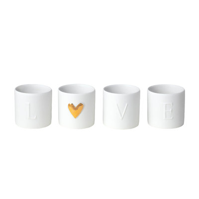 Bougeoirs Love - ensemble de 4