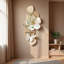 Art mural floral grès crémeux avec pot de fleurs hydroponique - décor de vestibule-1709867323
