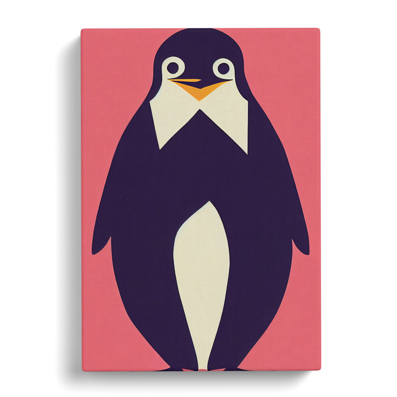 Adorable Penguin Abstract - Wrapped Canvas, 76cm H x 50cm W x 3cm D