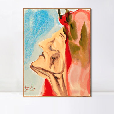 Framed Canvas Giclee Print Series#049 by Salvador Dali Wall Art for Living Room Home Office Decorations(Wood Color Slim Frame,24"x32")