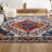 Lathan Bohemian FLAIR Boho Vintage Medallion Blue/Multi Rug-633824569