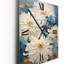 Horloge murale blanche - Chrysanthèmes blancs peints à l'encre II-1625014164