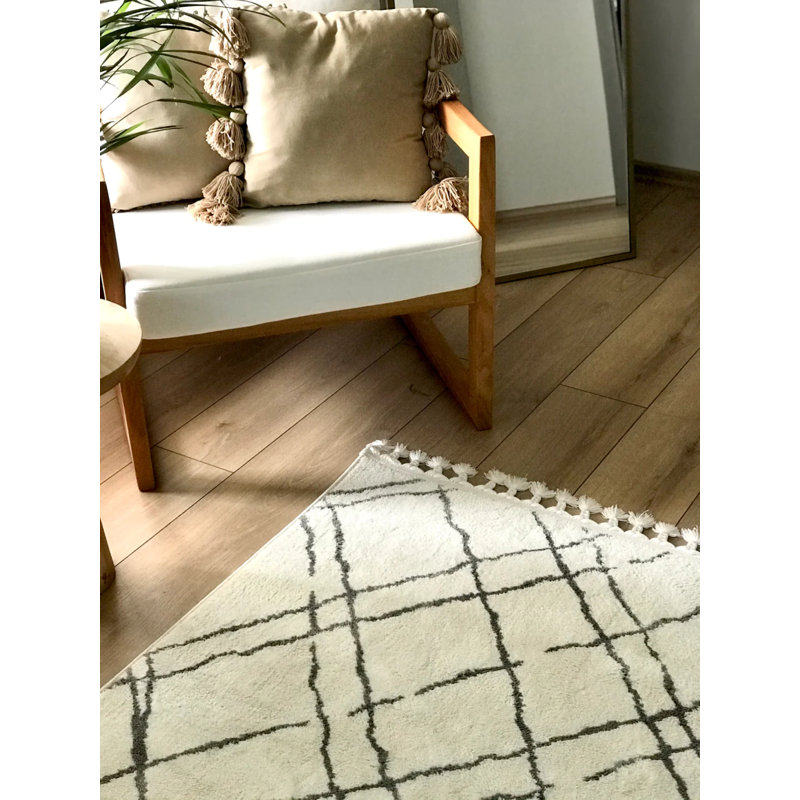 Vinko Cotton Geometric Indoor / Outdoor Rug, Square 3'7"