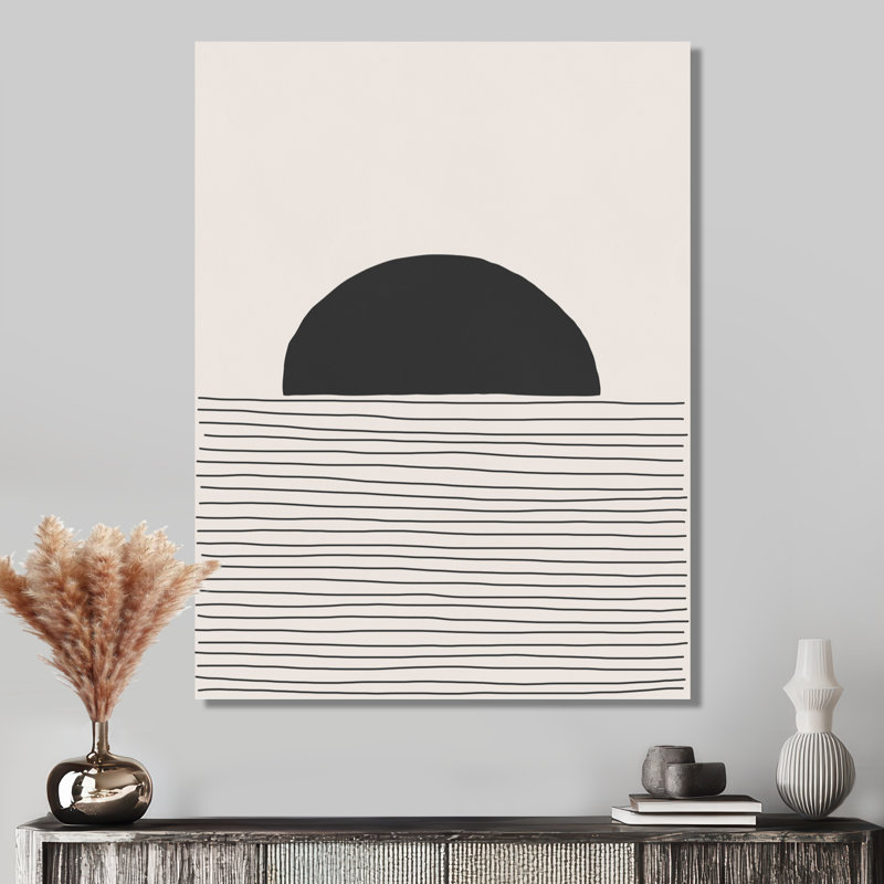 Minimal Geometric Lines and Circle V - Impression sur toile tendue, H 32 po x l 24 po, Toile tendue