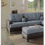 Canapé modulaire contemporain en polyfibre gris et lin
