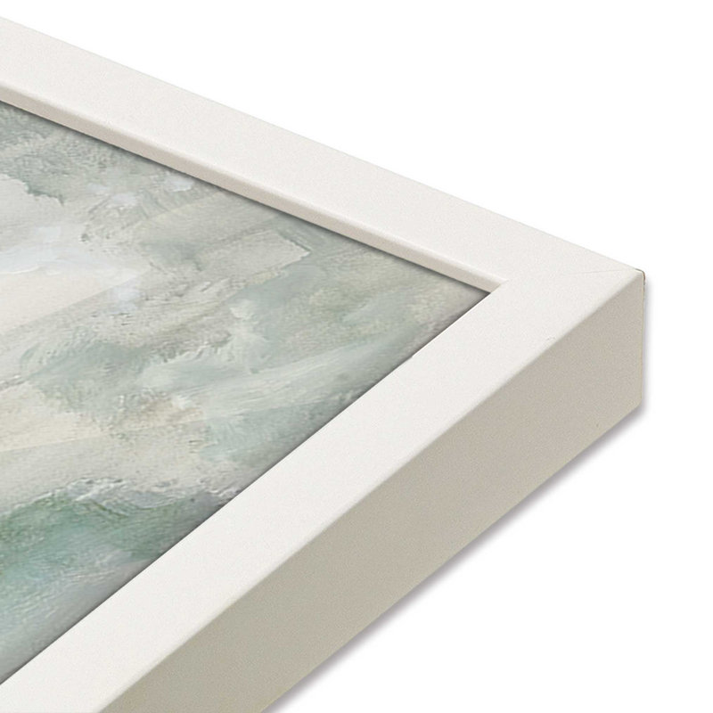 Impression sur toile Tranquil Waterscape View, H 13,5 po x l 13,5 po, Blanc, Reproduction encadrée sans passe-partout