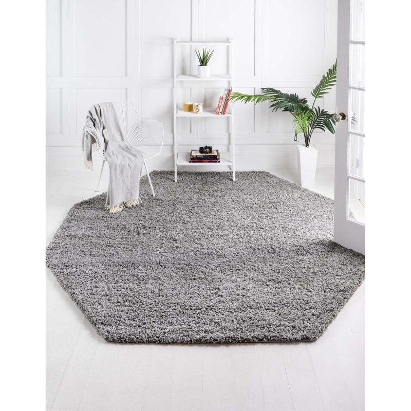 Tapis Santosha à poils longs, Octogone 1,85 m x 1,85 m