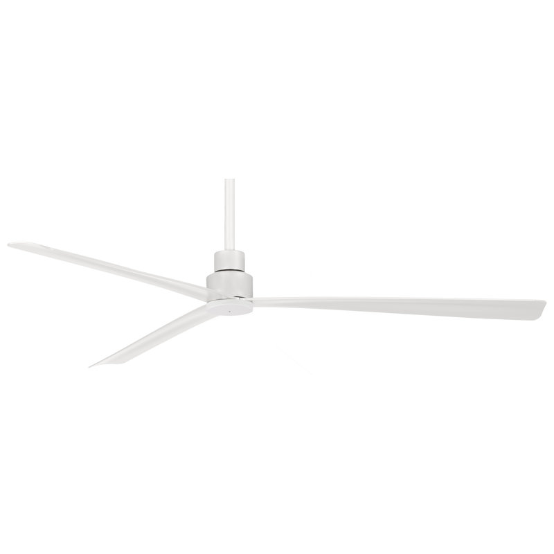 65'' 3 - Blade Outdoor Propeller Ceiling Fan with Remote, Flat White