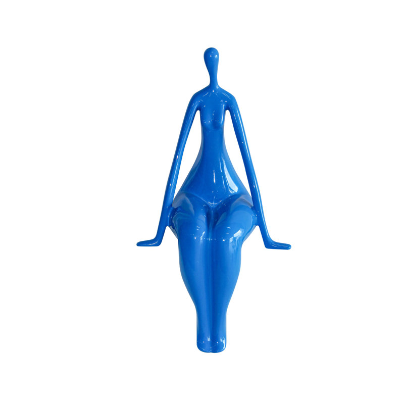 Statue moderne en résine d'art abstrait assis sur une silhouette féminine 8 po x 6 po x H 15 po