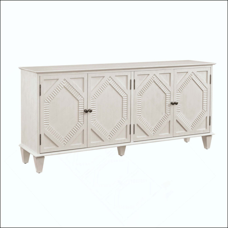 Buffet Mid Mid Century, Blanc antique