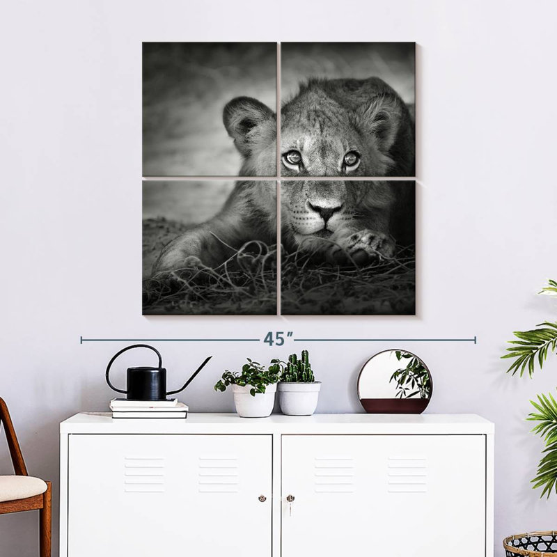 Jeune tête de lion Brampt, H 32 po x l 32 po