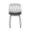 Chaise de salle à manger géométrique en métal avec coussin de siège en polyuréthane Yuki-77352773