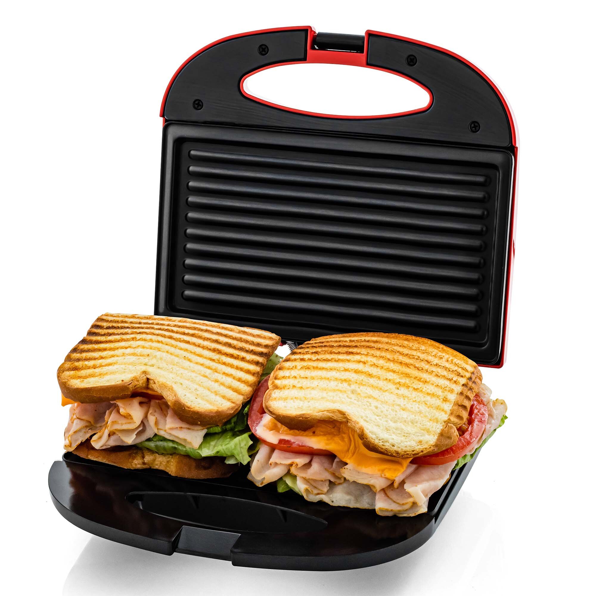 Ovente 8.5'' Smokeless Non Stick Electric Grill Sandwich Maker