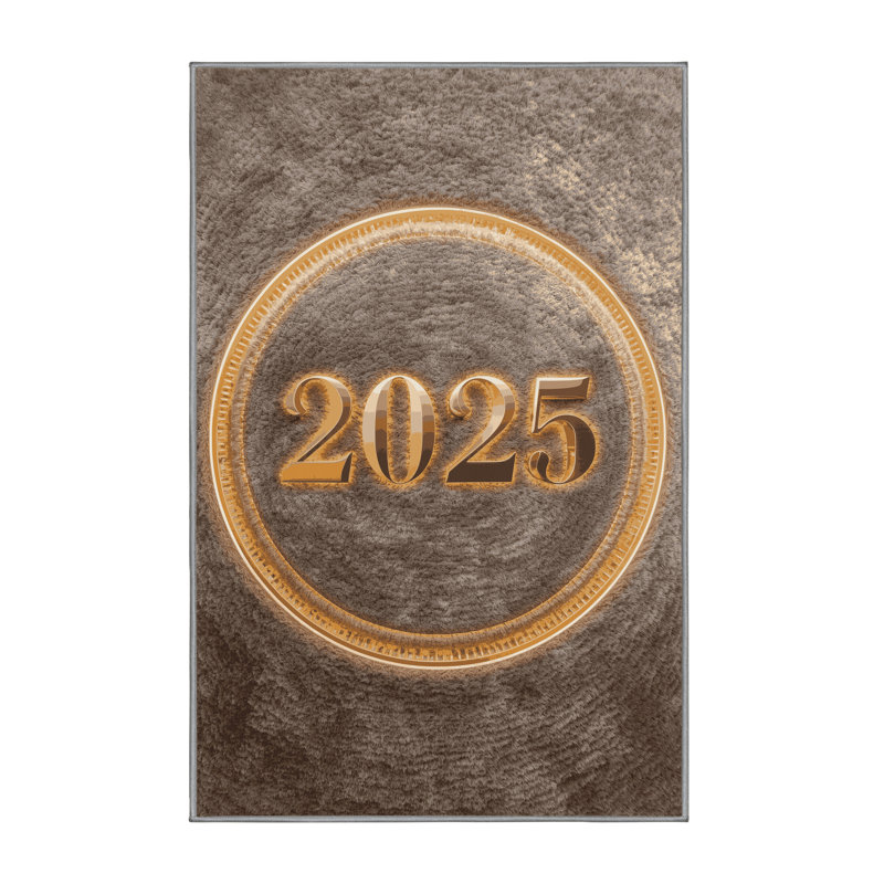 Soft Plush Etamin New Years Modern & Contemporary Abstract Area Rug in Gray – Gray Binding, 7x10
