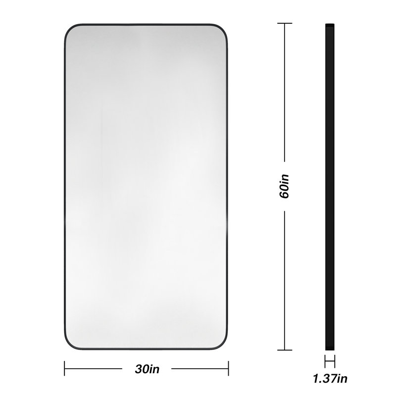 Miroir d'appoint Tyro, Noir mat, 36 po x 36 po, Square