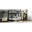 Lit superposé double en métal pour les adolescents et les adultes, couleur noire, économie d'espace, bruit, lit de rangement fonctionnel sous le lit, solution pour économiser, sommeil, conception avec rails, installation simple-1438964982-1438964981