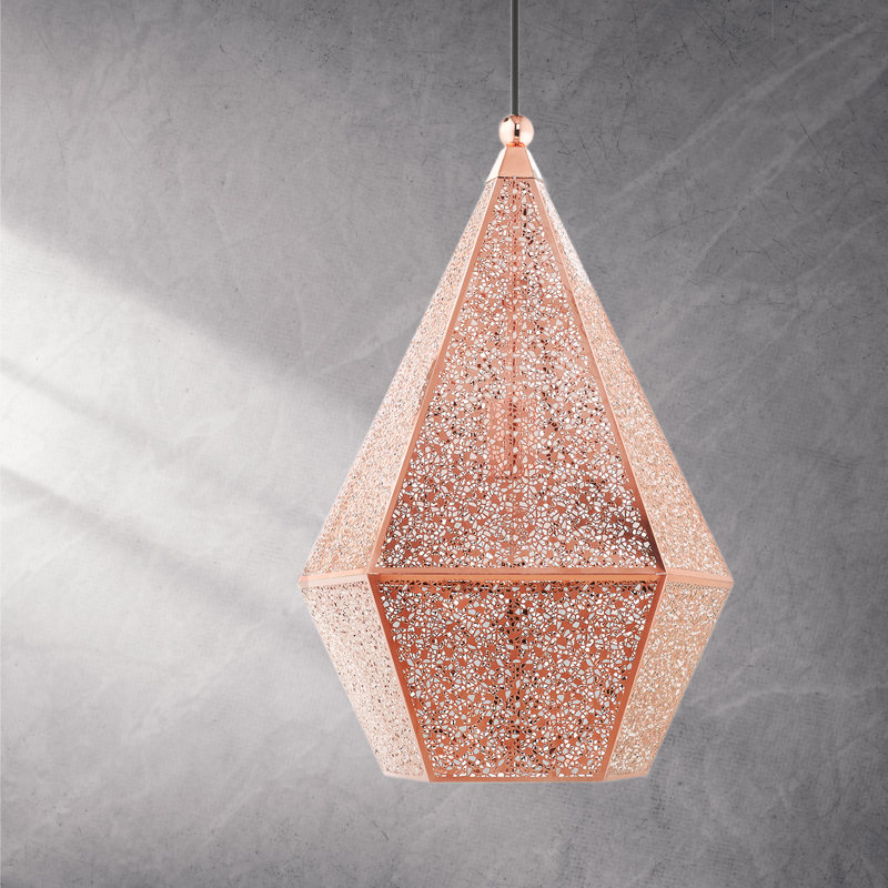 Luminaire suspendu géométrique 1 lumière Annalise, H 110 po x l 14,5 po x P 14,5 po