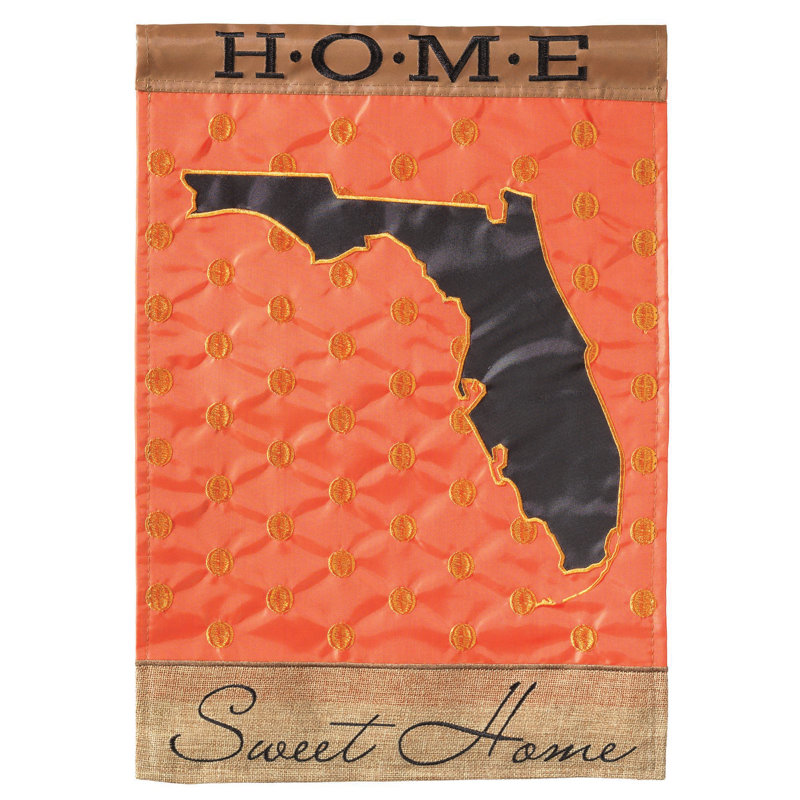 Drapeau de jardin en polyester 1 pi 6 po x 1 pi Florida Blap Sweet Home