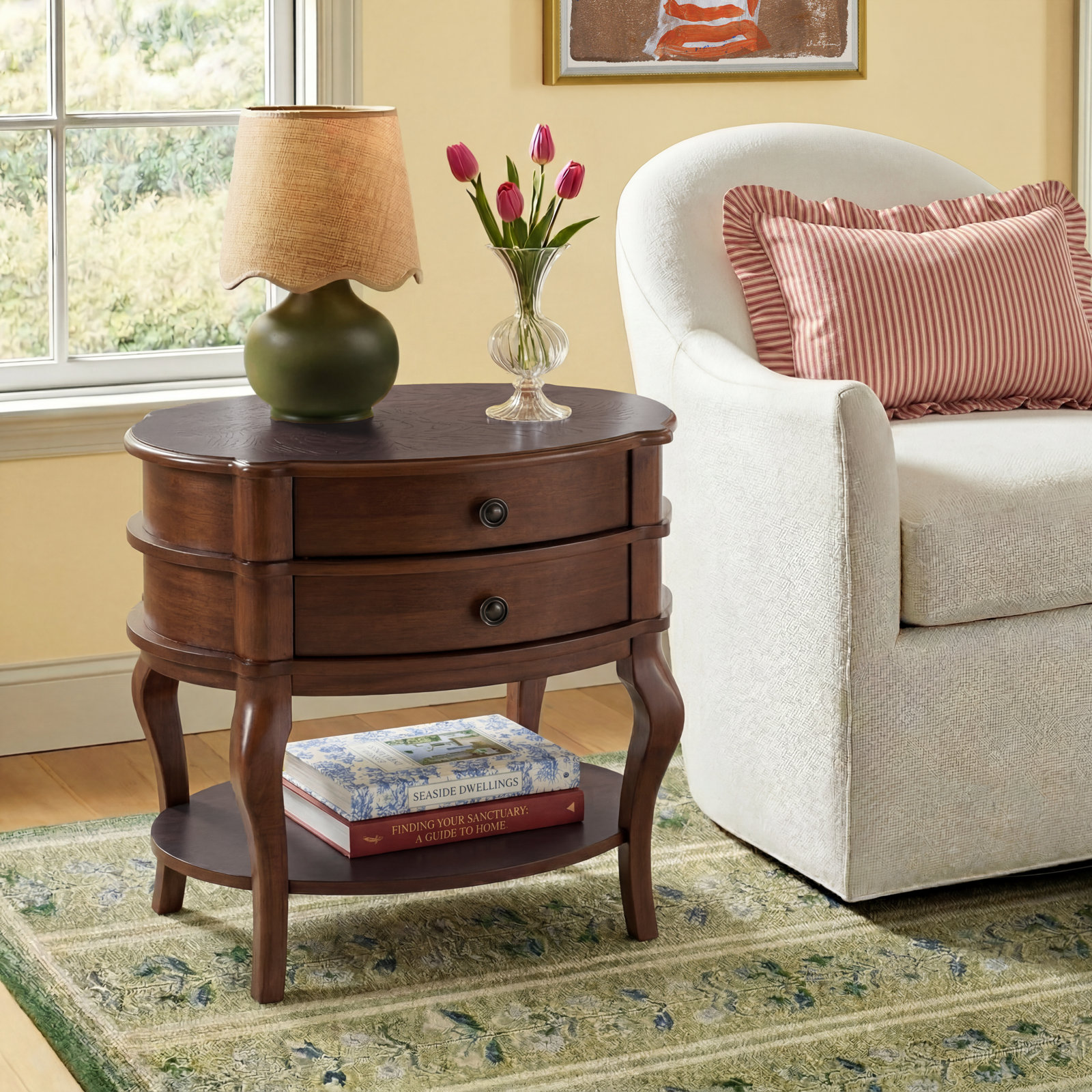 Tara 24" End Table, Brown