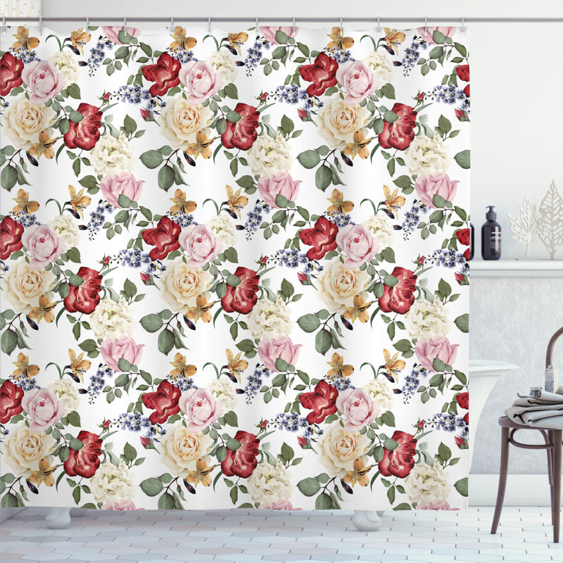 Shower Curtain with Hooks Included, 70"H x 69"W