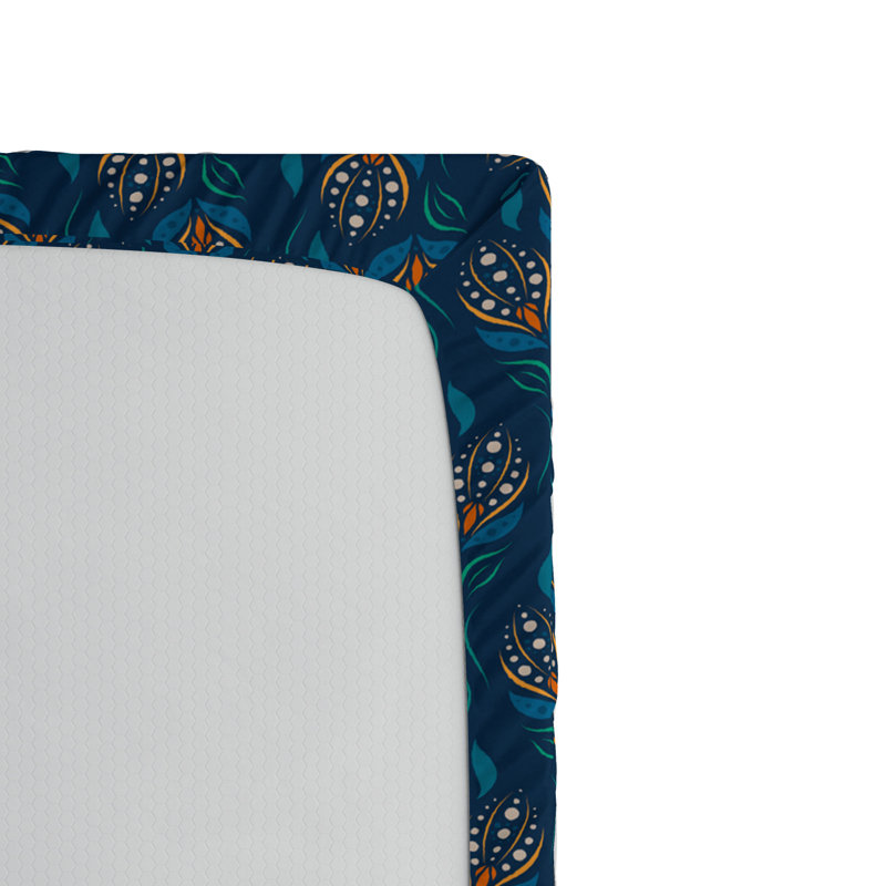 Microfiber Fitted Sheet, Queen Fitted Sheet, Blue Floral