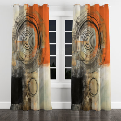 Mid Century Chromatics IV - Modern Blackout Grommet Curtain - 1 panel