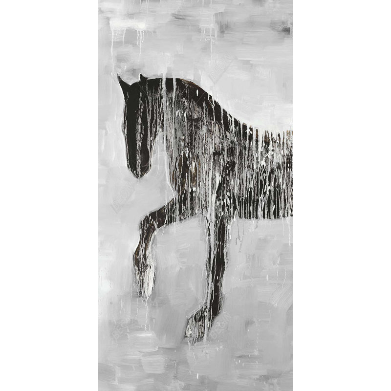Silhouette de cheval brun - art sur toile pour le salon