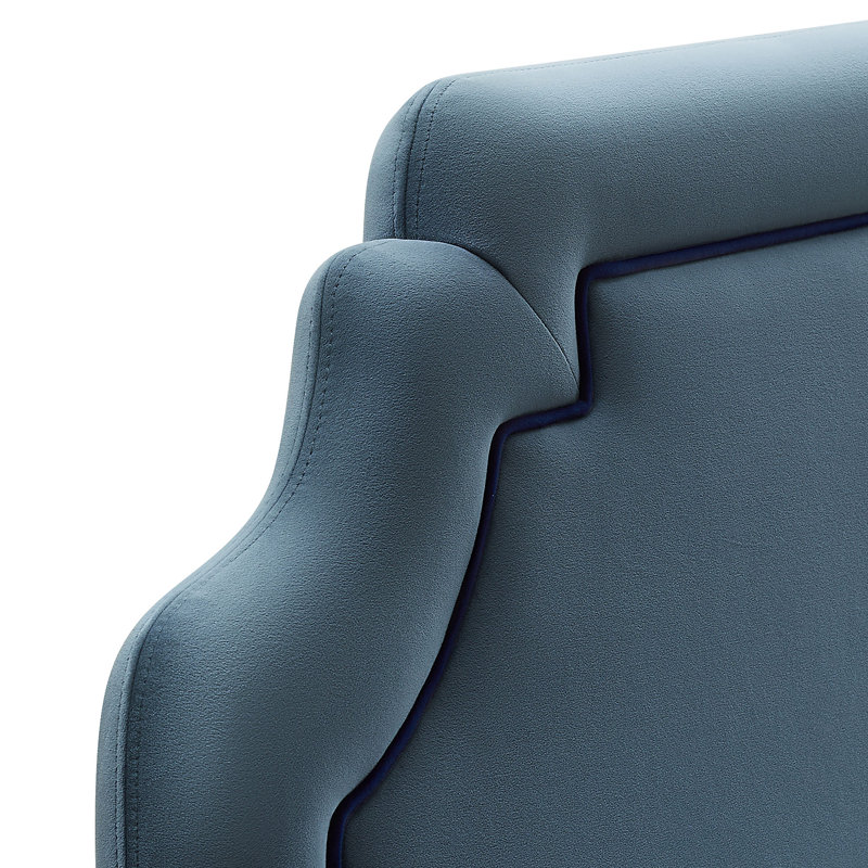 Magnolia Stain-Resistant Performance Velvet Full Size Headboard In Cadet Blue Midnight, Cadet Blue Midnight, Full