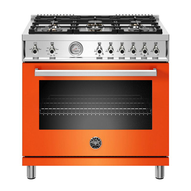 Bertazzoni 36'' W Free Standing Range, Orange
