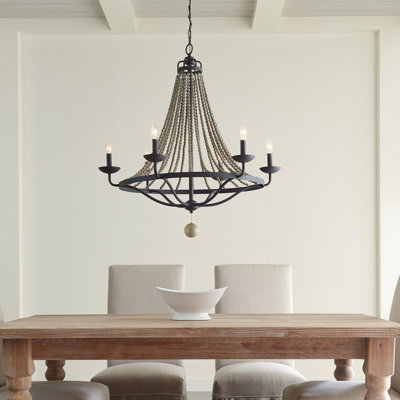 Tyzer 6-Light Dimmable Metal Empire Chandelier