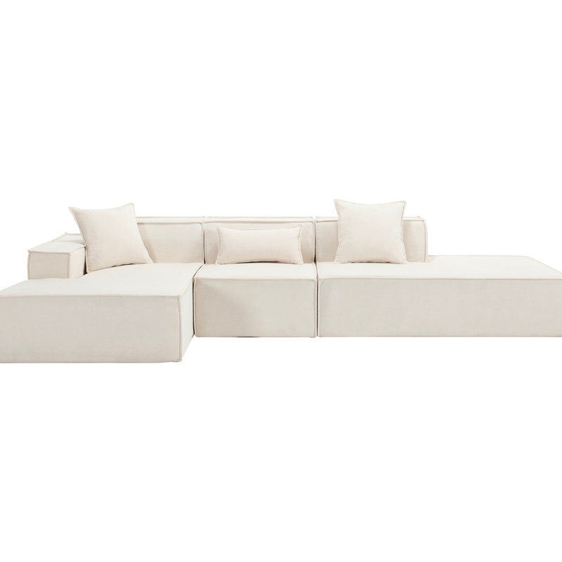 Beige avec une atmosphère douillette, revêtement rembourré, sans assemblage, ambiance élégante
