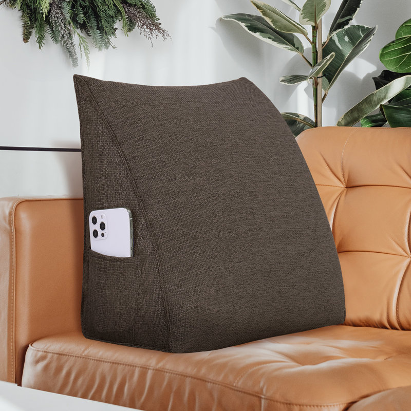 Triangular Backrest Cushion, 50cm x 60cm, Brown
