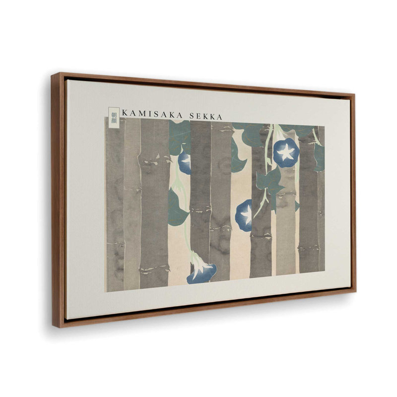 Blue Ide par Kamisaka Sekka, Noyer, Impression encadrée sans passe-partout, H 21 po x l 31 po