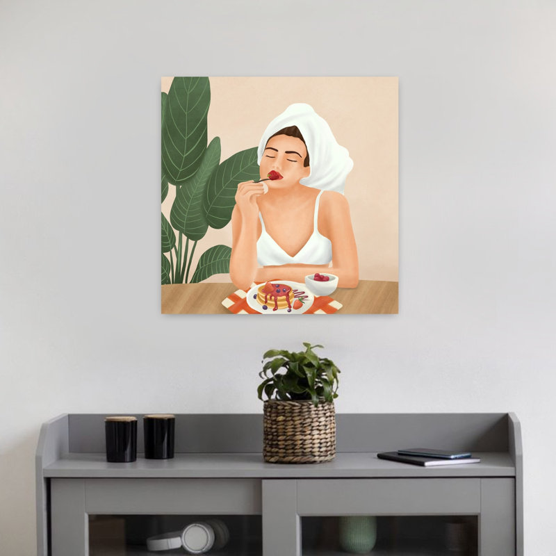 Art contemporain, plante à fruits, H 18 po x l 18 po
