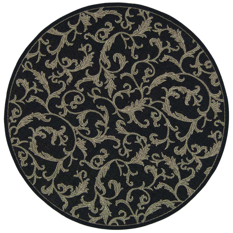 Herefordshire Performance Floral Indoor/Outdoor Area Rug, Round 7'1