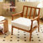 Mignon fauteuil d'appoint avec structure en bois massif et coussin en tissu doux - fauteuil blanc douillet pour le salon, la chambre à coucher ou le balcon