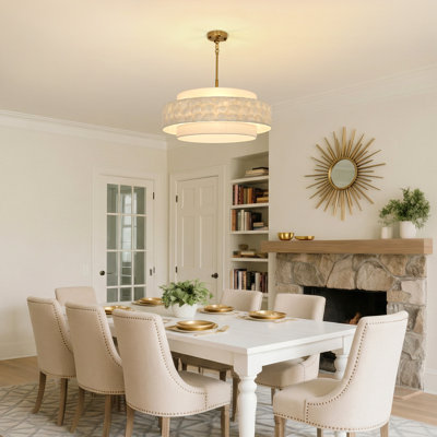 6-Light Shell Drum Chandelier